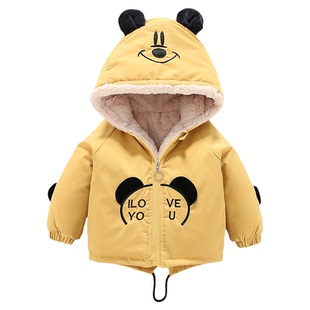 宝宝棉服冬装一岁小男孩洋气连帽加绒加厚棉衣棉袄百搭秋冬天外套