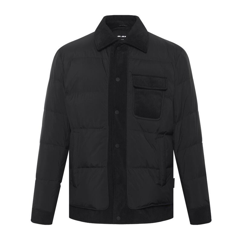 利郎官方翻领衬衫型羽绒服外套