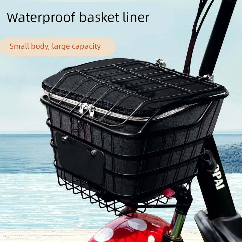 电动车车筐内胆大容量前置物兜通用雨衣手机储物头盔充电器前挂包