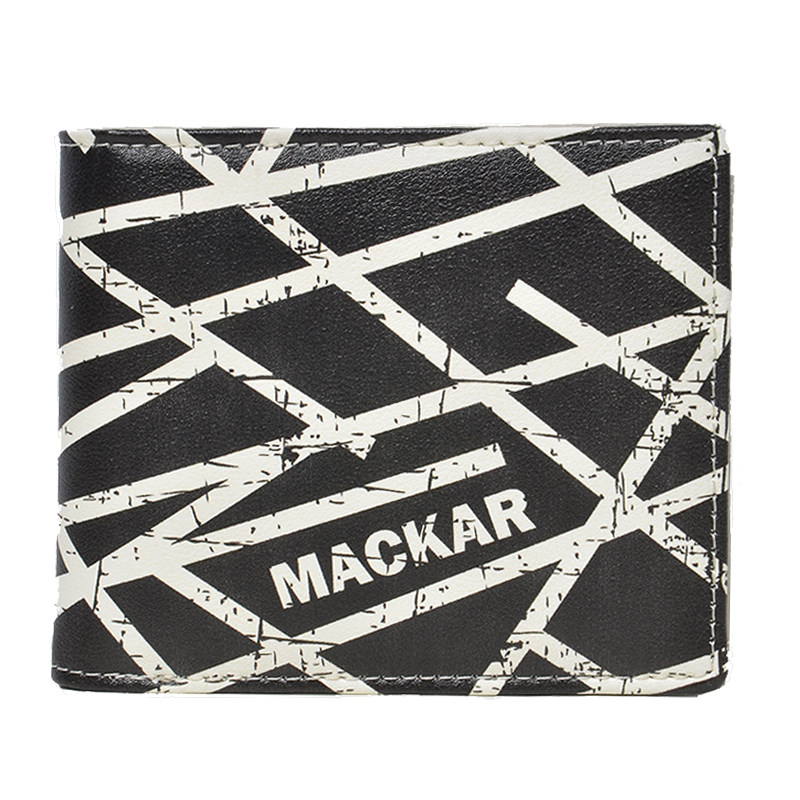 潮牌Mackar钱包男士短款青年学生日韩版休闲皮夹个性创意零钱夹潮