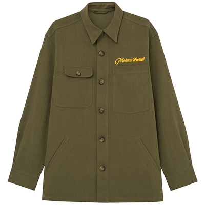 JDV商场同款绿色刺绣纯棉夹克