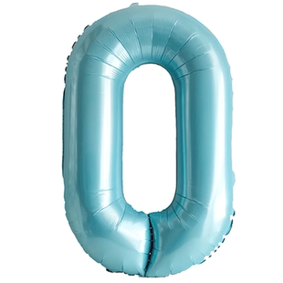 马卡龙珠光蓝32寸40寸数字气球生日成人派对纪念日儿童2岁3岁庆生