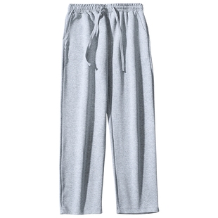 美式宽松裤子男款2026春秋新款潮流加厚银狐绒卫裤宽松直筒休闲裤