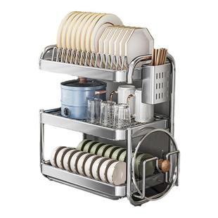 不锈钢碗碟收纳架碗柜家用厨房置物架2025新款碗架碗筷碗盘沥水架