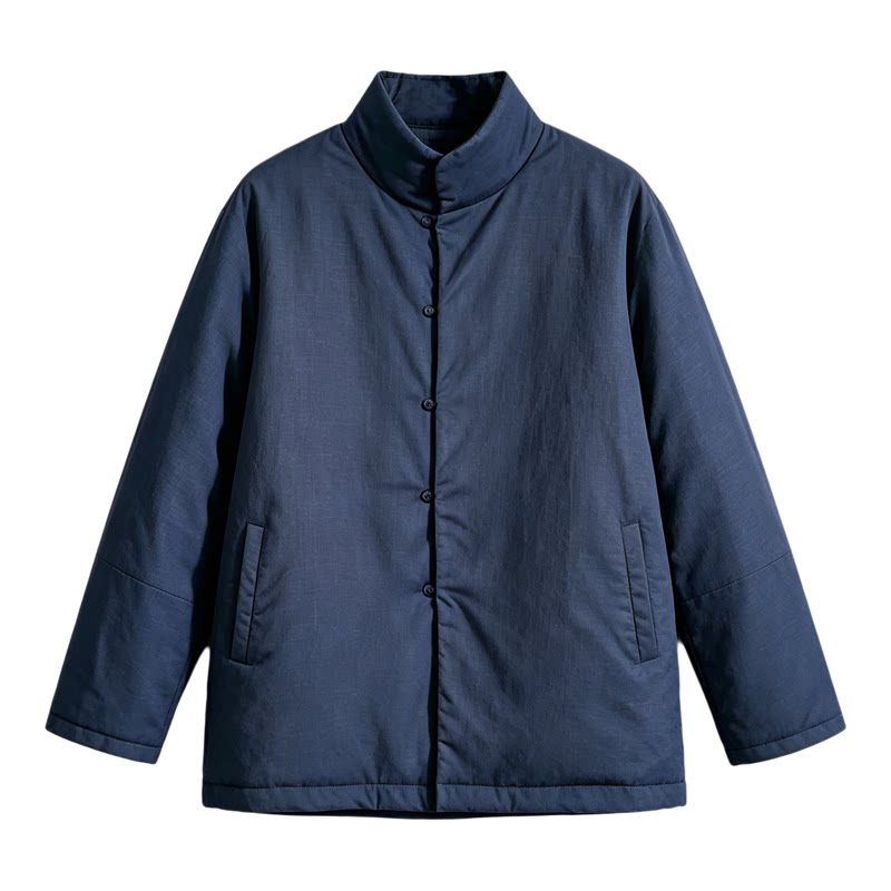 冬季改良保暖高领禅服加厚棉袄男
