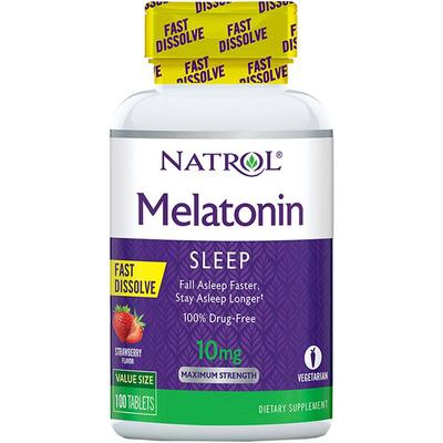Natrol速溶10mg褪黑素睡眠片助眠