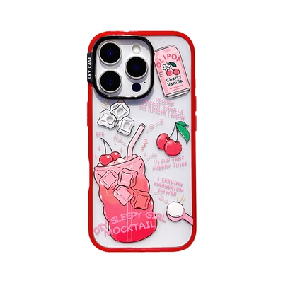 全新轻薄贝贝壳适用苹果17/18promax全包相机键16Pro粉色樱桃果汁iphone15透明手机壳13保护套学生红色边框