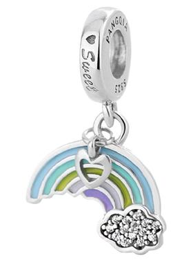 潘家手链彩虹挂坠纯银饰品高级感