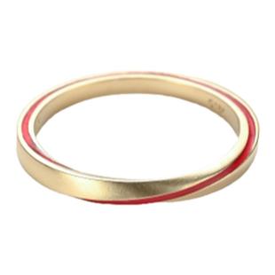 超定婚戒情侣对戒山海18K金莫比乌斯环素圈定制刻字信物月老红线