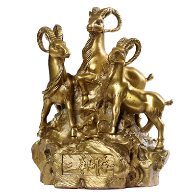 招财三阳开泰客厅家居大号摆件