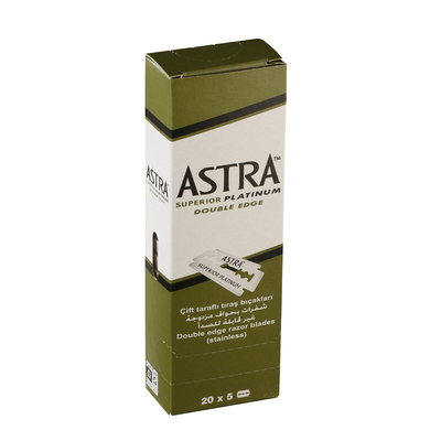 ASTRA俄罗斯绿A白金刃口双面刀片手动安全传统老式剃须刀刮胡刀片