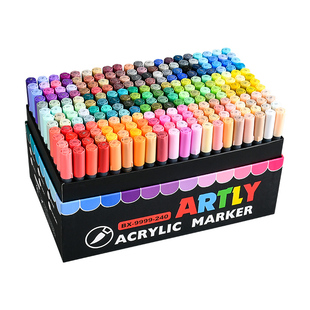 touch color 直液式软头丙烯马克笔学生美术生专用可叠色不透色绘画水彩笔可水洗文具套装礼盒192色320色画笔