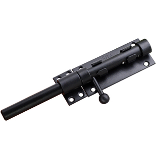 天地插销左右插销304不锈钢插销加厚防盗门锁扣门闩黑色落地插销