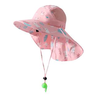 儿童防晒帽男孩女孩男童女童宝宝遮阳帽防紫外线太阳帽大帽檐帽子