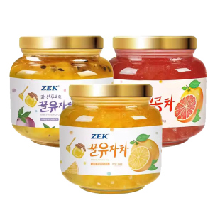 【自营】韩国进口ZEK百香果红西柚蜂蜜柚子茶1KG罐装冲饮果味茶