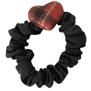 毛绒红色爱心小肠发圈女高级感丸子头发绳扎马尾头绳皮筋新年头饰