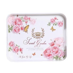 欧式密胺创意托盘长方形家用水杯餐具杯子塑料茶盘拖盘客厅厨房