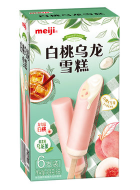 明治（meiji）白桃乌龙雪糕 69g*6支冰淇淋冰棒（新旧包装随机发