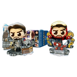 正版HotToys漫威钢铁侠手办盲盒托尼斯塔克装甲Q版公仔玩具摆件