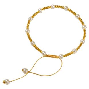 黄金转运珠手链女999足金珠子小金豆珍珠手串生日礼物七夕情人节