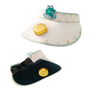 儿童防晒帽自带电风扇帽子男童女童男孩女孩夏季太阳帽空顶遮阳帽