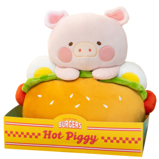【52TOYS】罐头猪LuLu汉堡系列周边潮玩抱枕家居钥匙扣兔年礼品