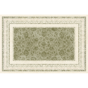 波斯风地毯客厅免洗可擦绿色沙发法式复古风防水轻奢风卧室地垫