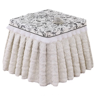 烤火桌子罩套防水防油冬季新款取暖烤火炉桌罩正方形加厚麻将机被