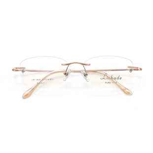 超轻钛无框近视眼镜框女金边纯欲无边框眼睛架防蓝光配镜LCD9431