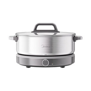 美的电煎锅不锈钢新款电饼铛加深家用电火锅多功能煎饼烙饼一体机