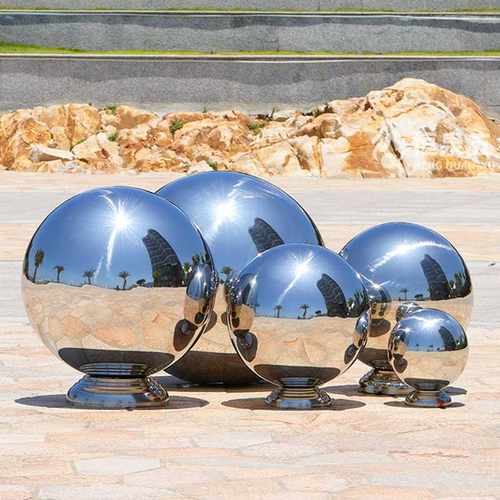 304#不锈钢连体球大门底座空心球摆件楼梯扶手装饰栏杆球带球柱子