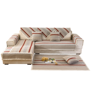 全盖棉麻亚麻沙发垫四季通用粗布沙发巾盖布套罩坐垫冬季加厚防滑