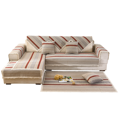 四季通用棉麻沙发垫粗布简约现代