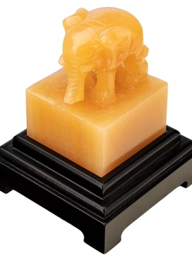 手工艺雕刻天然玉石玄关大象摆件