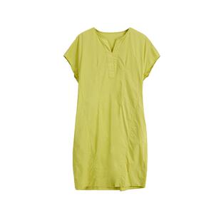 Lucidy/鲁思蒂纯棉短袖连衣裙2024新款女夏季气质显瘦中长款裙子