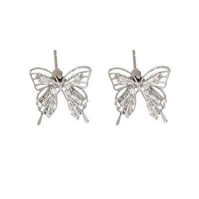 Dopamine Vault」锦觅.ins冷淡风镂空蝴蝶锆石小众简约百搭耳钉女
