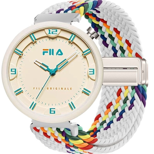 适用FILA斐乐6126男女生初高中手表带男女款磁吸编织替换透气腕带