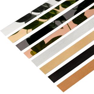 黑钛金不锈钢背景墙金属条吊顶自粘钛金条收口美边线平板装饰线条