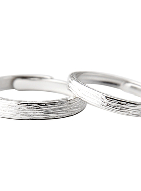 亦几简约纯银情侣戒指小众设计