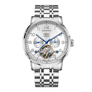 上海手表官方正品自动机械表男露摆防水夜光商务手表节日礼物6005