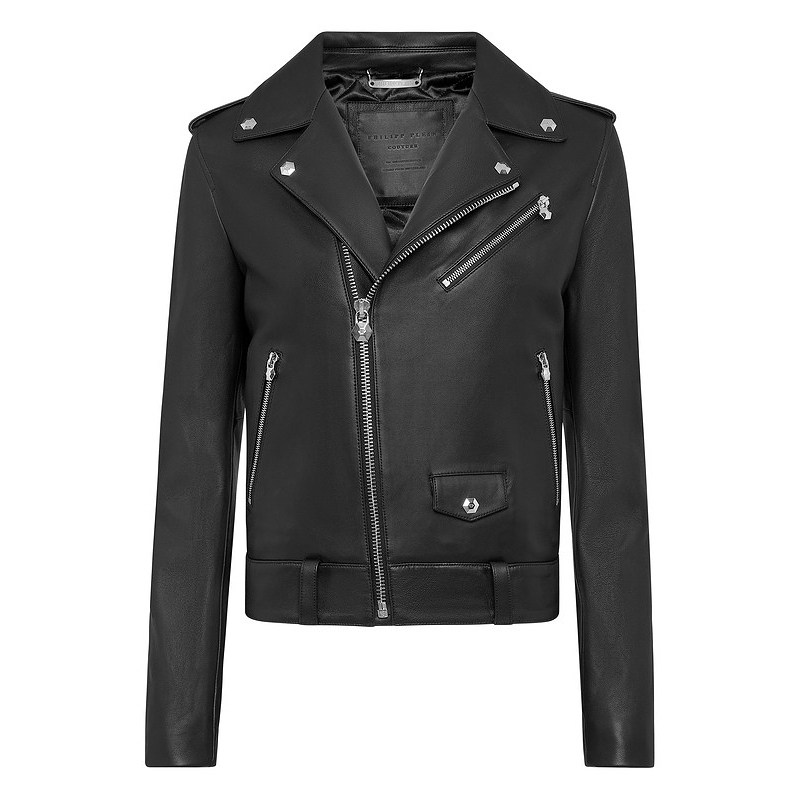 PHILIPP PLEIN 女士机车皮衣夹克外套秋冬