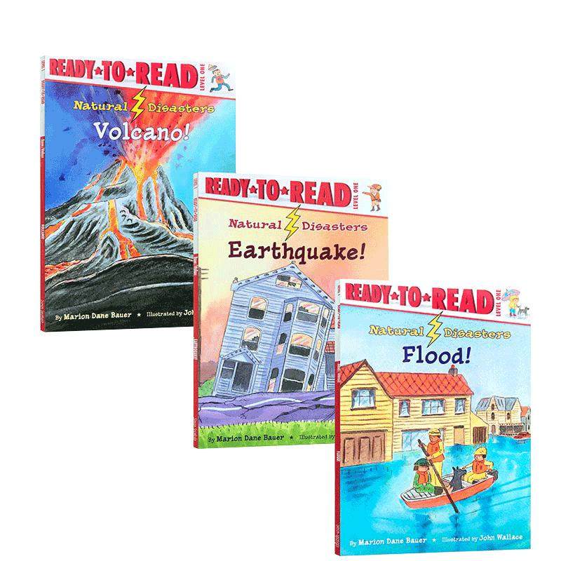 自然灾害 科普绘本 3册 ready to read natural disasters: Volcano火山/Earthquake 地震 flood洪水儿童启蒙认知科普百科英文原版