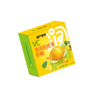 慢严舒柠VC清润剥皮果软糖0添加蔗糖0脂补充VC润嗓水果3d剥皮糖果