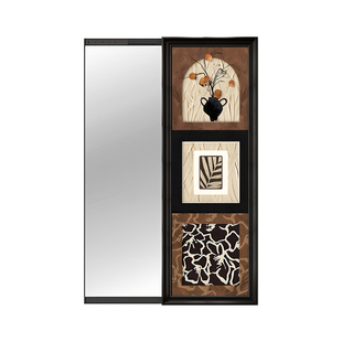 中古风推拉全身镜可关闭镜子画暗藏式隐藏穿衣镜入户玄关装饰画