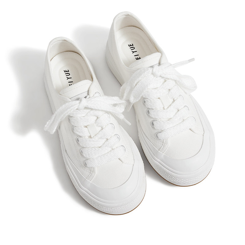 feiyue/飞跃厚底百搭小白鞋女鞋2025春夏款舒适软底透气帆布鞋子