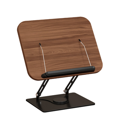 【复古色胡桃木书架】可旋转升降