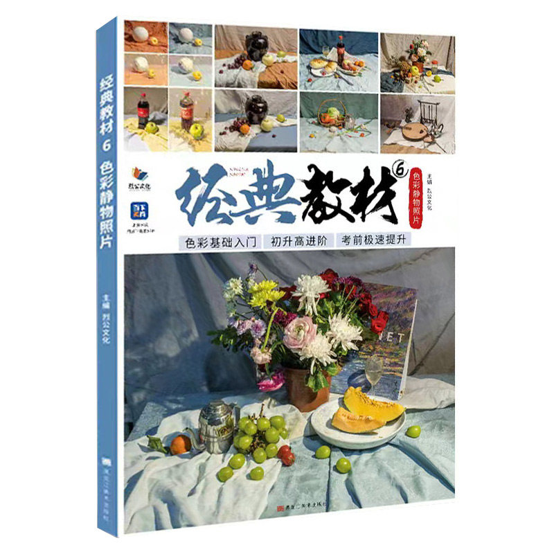【14年老店】经典教材6色彩静物照片 2026烈公文化水粉画水果蔬菜杂物美术高考素材写生风景绘画横构图场景组合黑白照片实战画册书