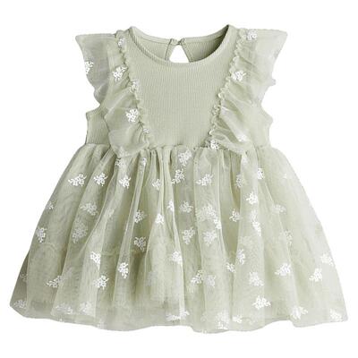 HM童装女婴连衣裙夏季印花薄纱裙摆连衣裙1281868