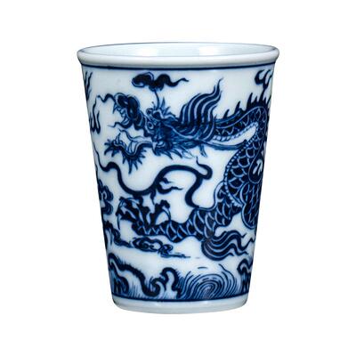 钟家窑陶瓷柴窑青花主人杯