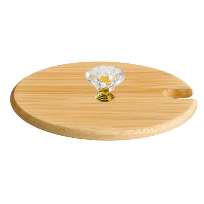 【雏菊】竹木杯盖带缺口防尘通用